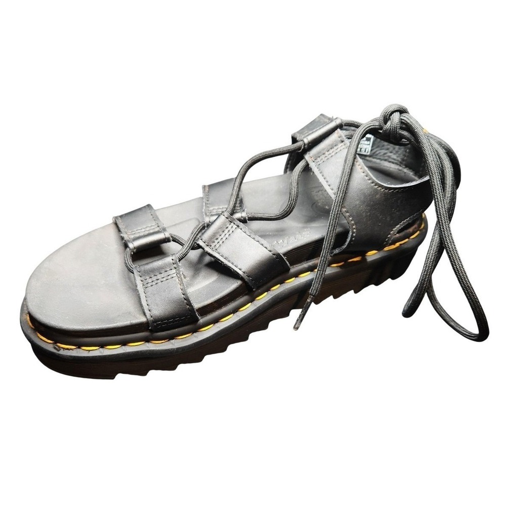 Dr Martens Sandals Shoes Womens Size 8 Black Leather Nartilla Gladiator Lace Up‎